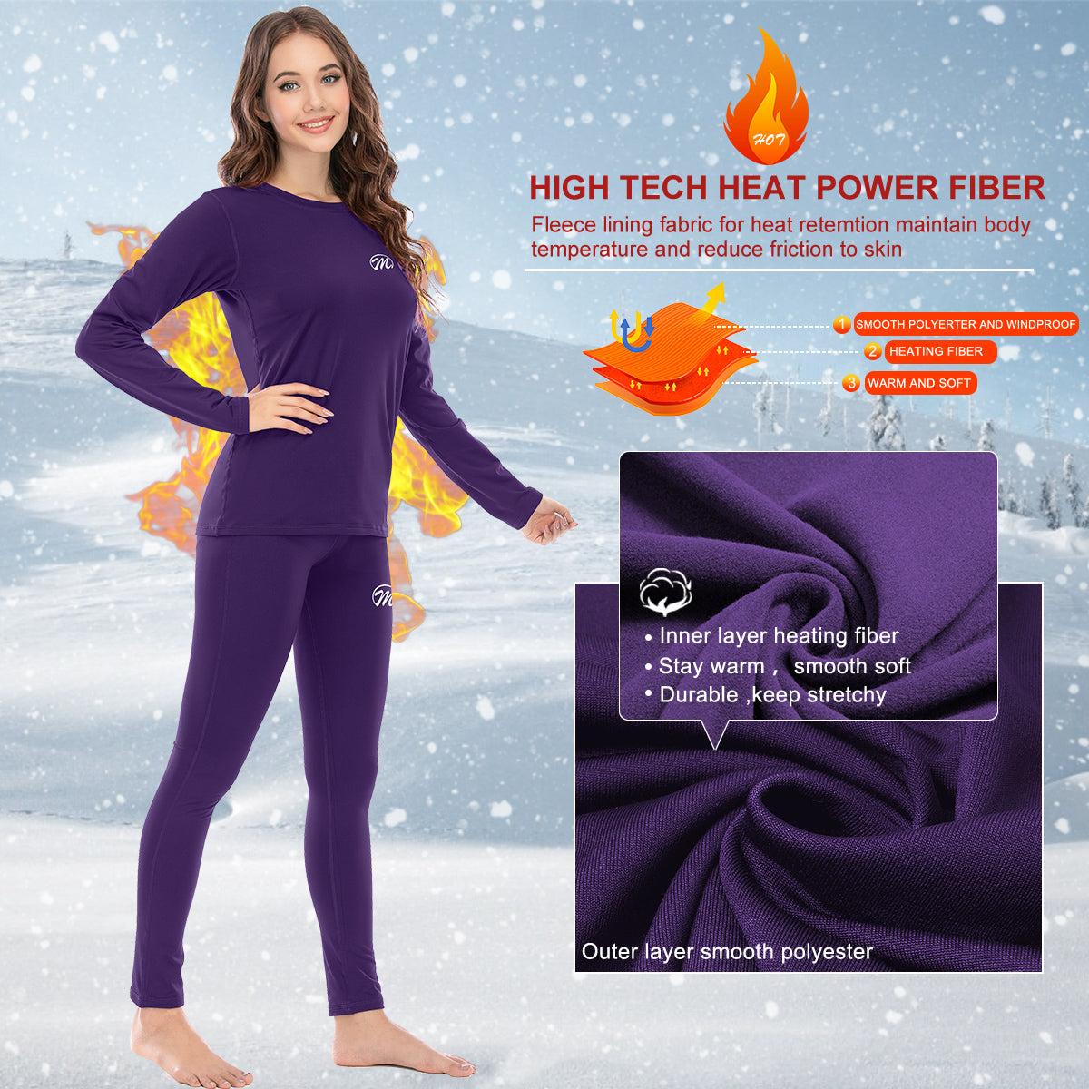 Women's Thermal Set in Grape Purple (Thermocot) - Fashion, Thermal Set For  Women, Women's Winter Wear