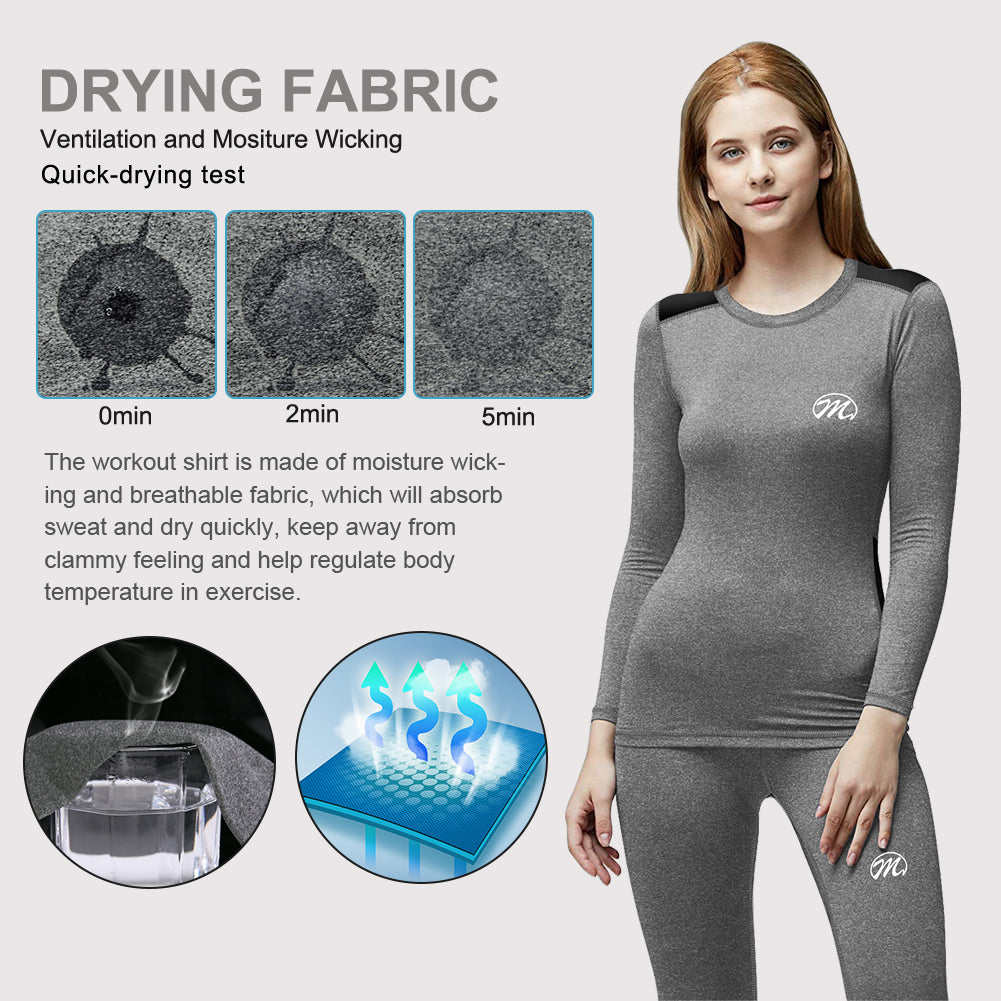 Ultra Dry Women Thermal Underwear Set; Base Layer Soft Fleece