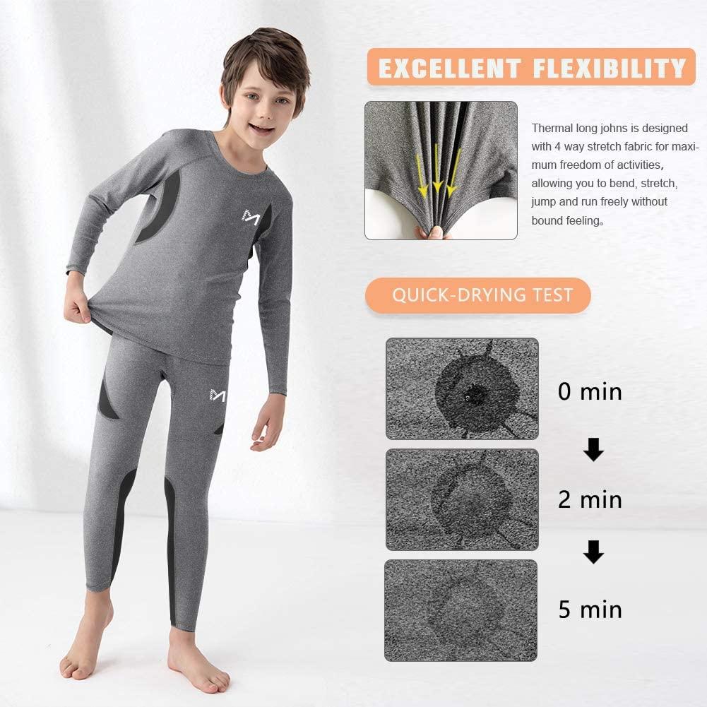  Boys Thermal Underwear Warm Baby Long Johns Sets Toddler  Winter Clothers Ski Thermal Underwears Light Grey