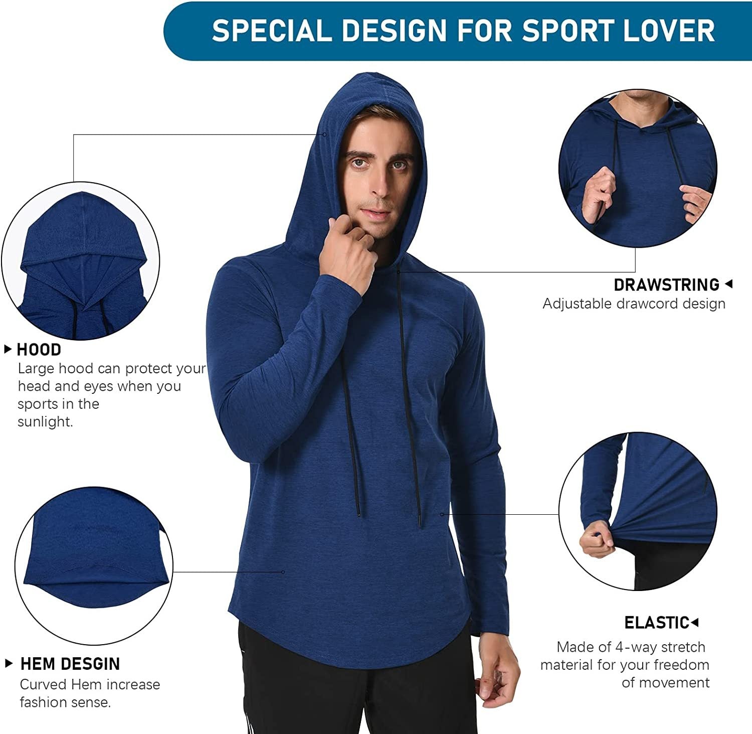 Long sleeve discount hooded workout shirt