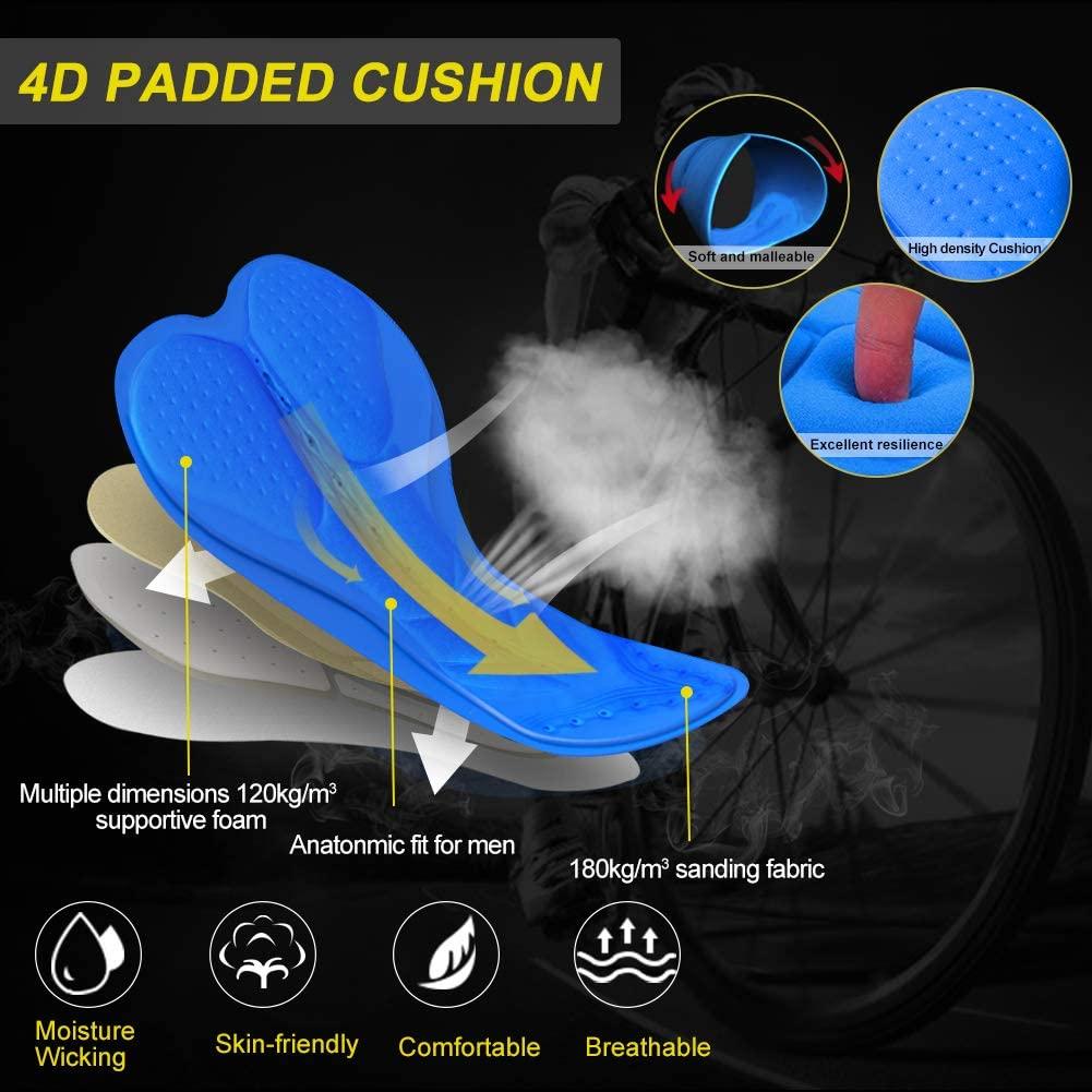 Men's Cycling Underwear, 3D Padded Bike Shorts, Quick Dry