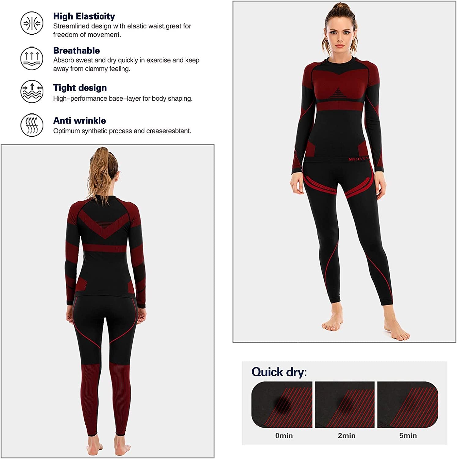 Buy WEERTI Thermal Underwear for Women Long Johns Women with Fleece Lined,  Base Layer Women Cold Weather Top Bottom online