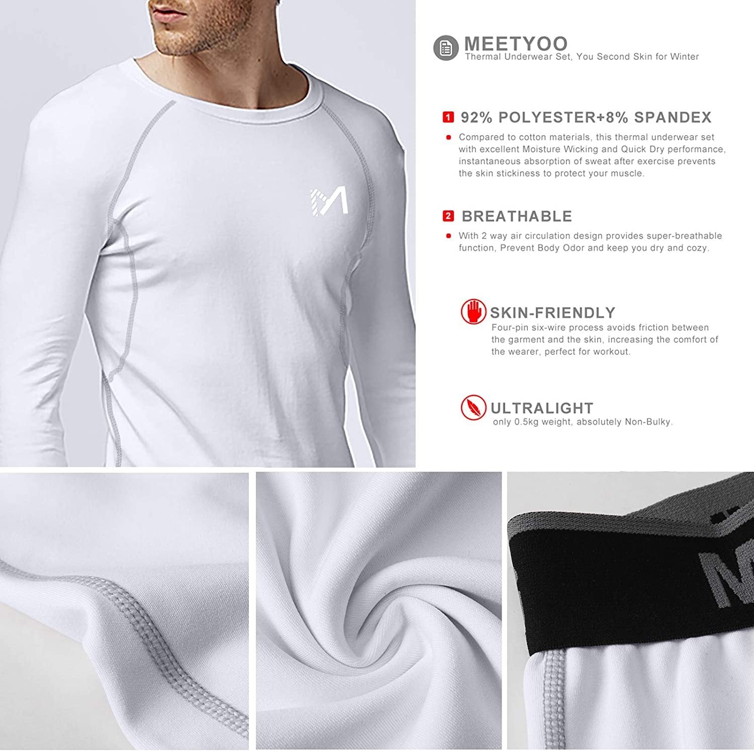 Men's Base Layer Warm Thermal Underwear Set – MEETWEE