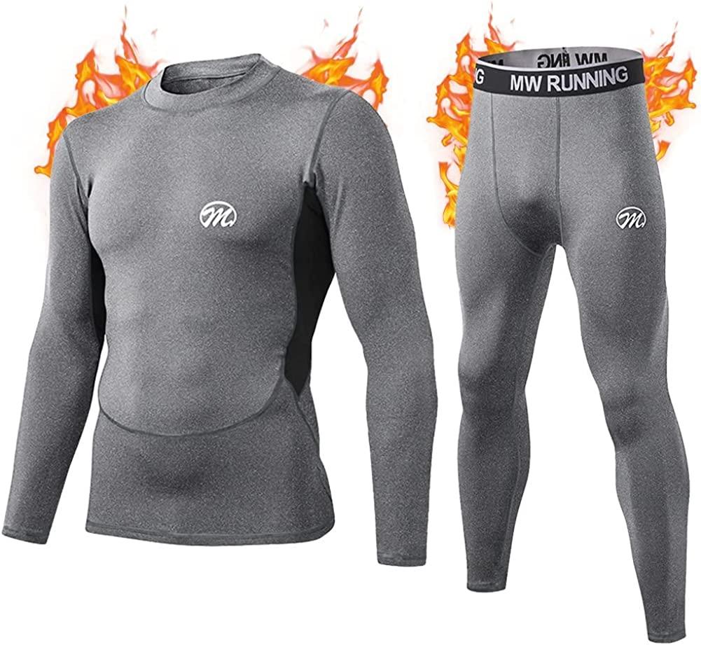 Men's Thermal Crew Neck Top & Bottoms Long Johns Underwear Set