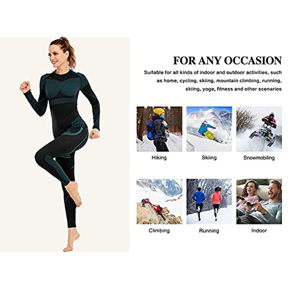 Thermal Underwear for Women Base Layer Women Cold Weather,Long Johns for  Women,Blue,S 