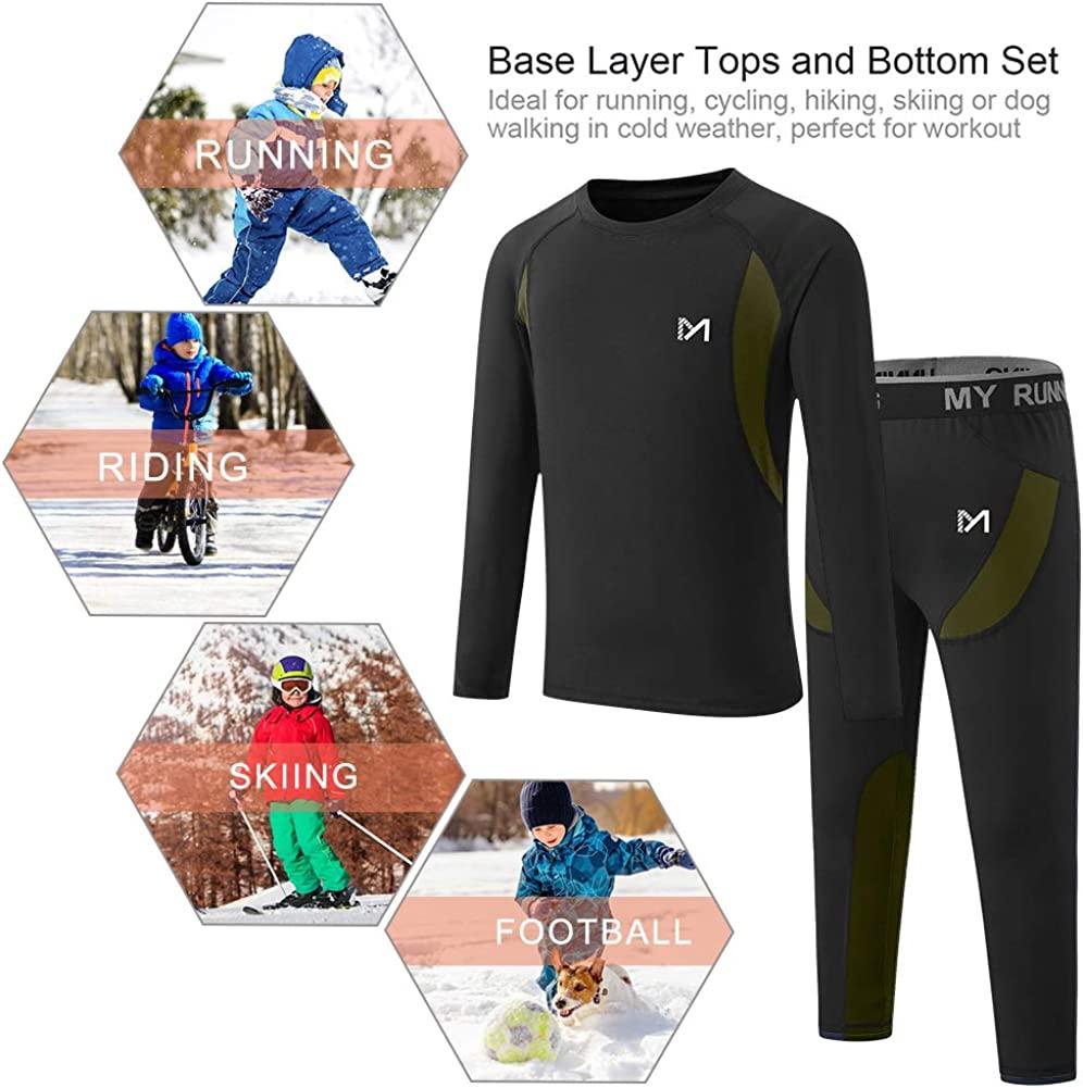 Roadbox Boys Thermal Underwear Set - Youth Fleece Lined Long Johns Tops &  Bottom Kids Base Layer for Skiing : : Clothing, Shoes & Accessories