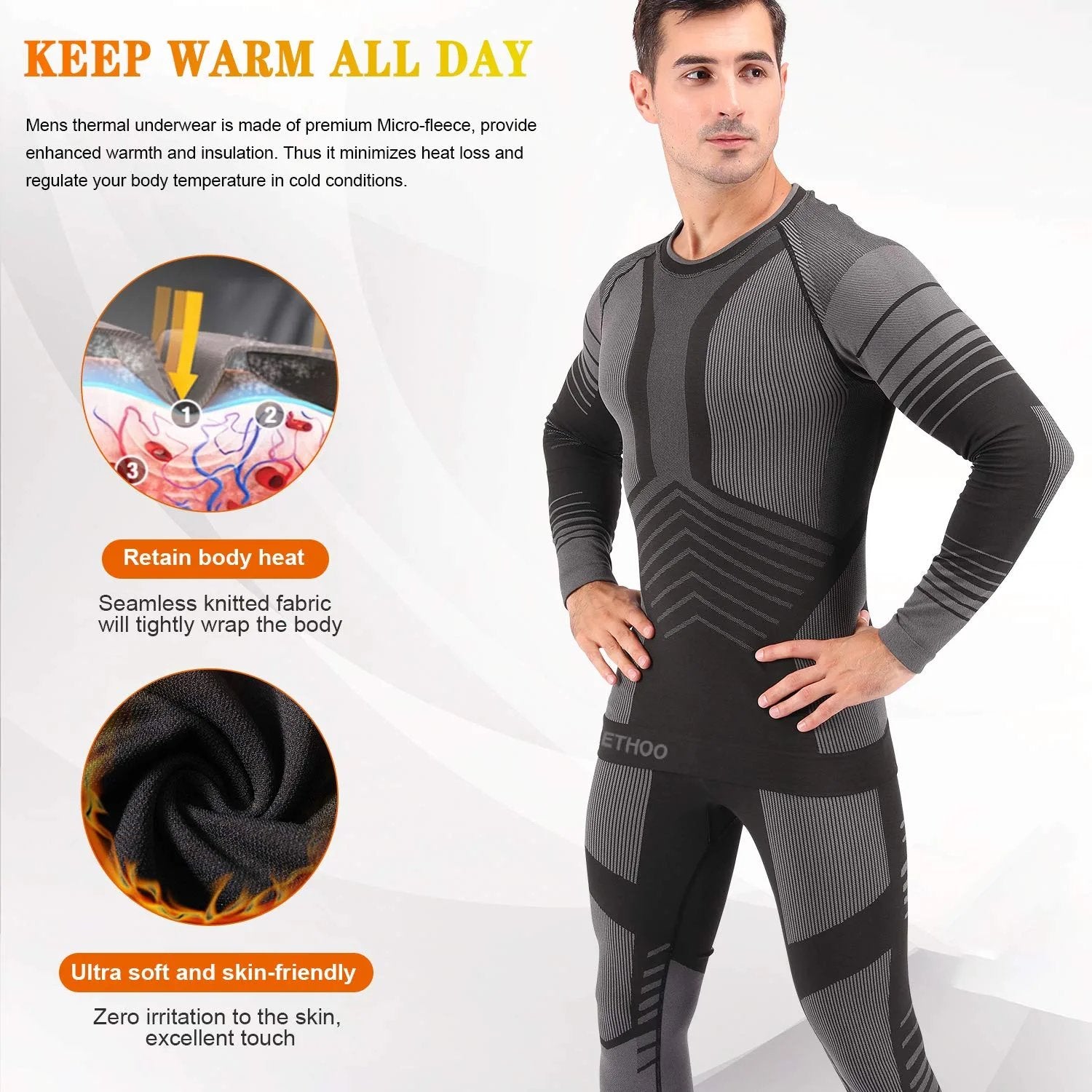 Mens thermal sales base layer set